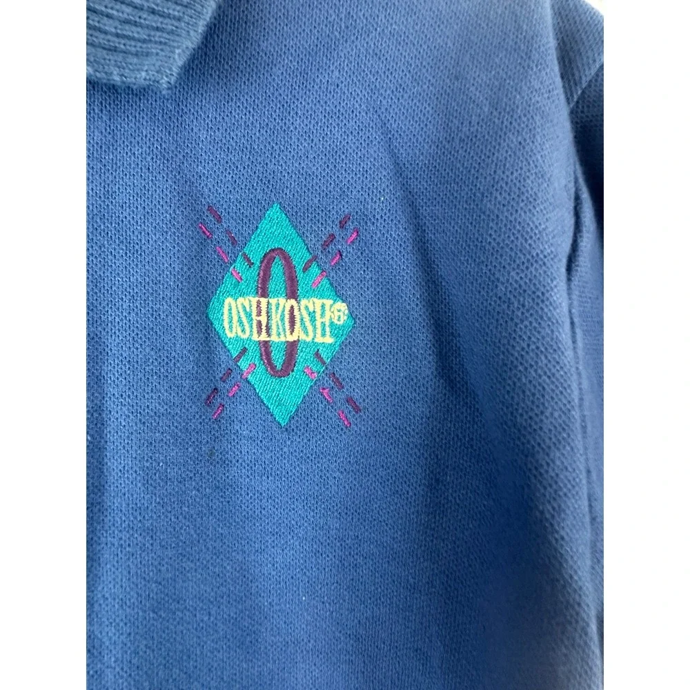 OshKosh B'Gosh Blue Polo Shirt Short Sleeve Embroidered Logo Top size 7‎